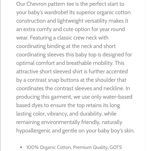 BRAND NEW Beecotton Organics Chevron Pattern Tees - Picture 3 of 6